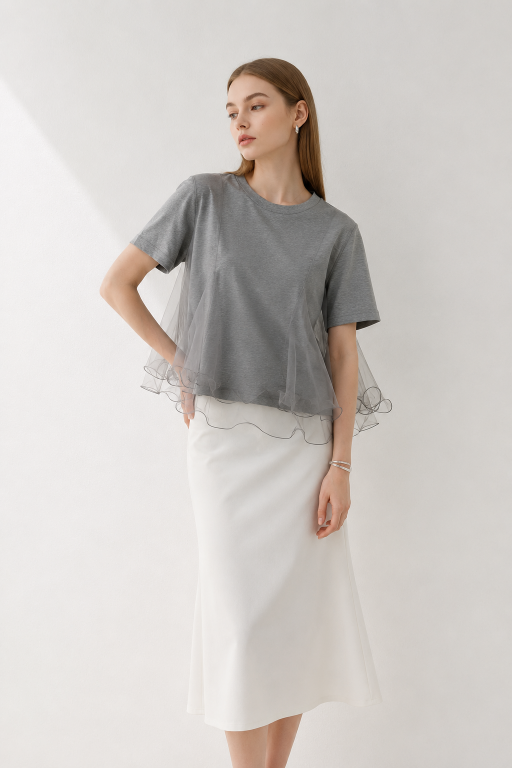 Organza Layered T-Shirt