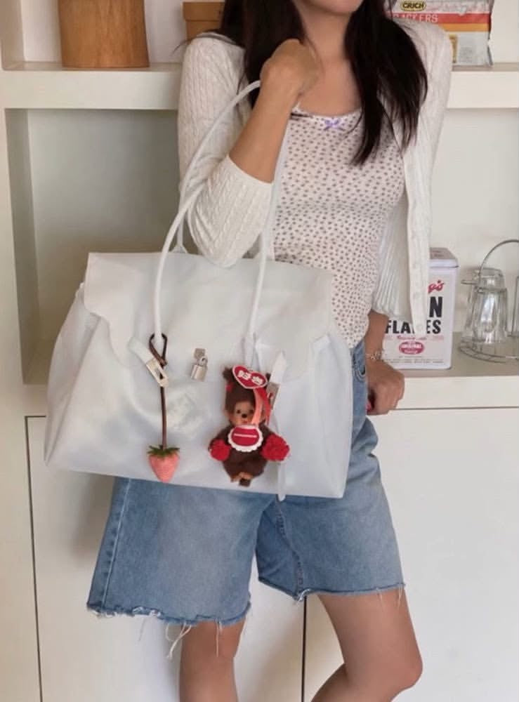 Jelly Buckle Shoulder Bag ✨ Y2K Clear Girl Tote ✨ Glossy Summer Handbag (Large)