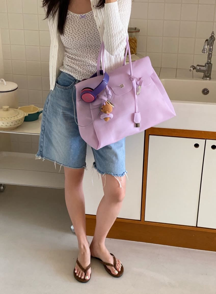 Jelly Buckle Shoulder Bag ✨ Y2K Clear Girl Tote ✨ Glossy Summer Handbag (Large)