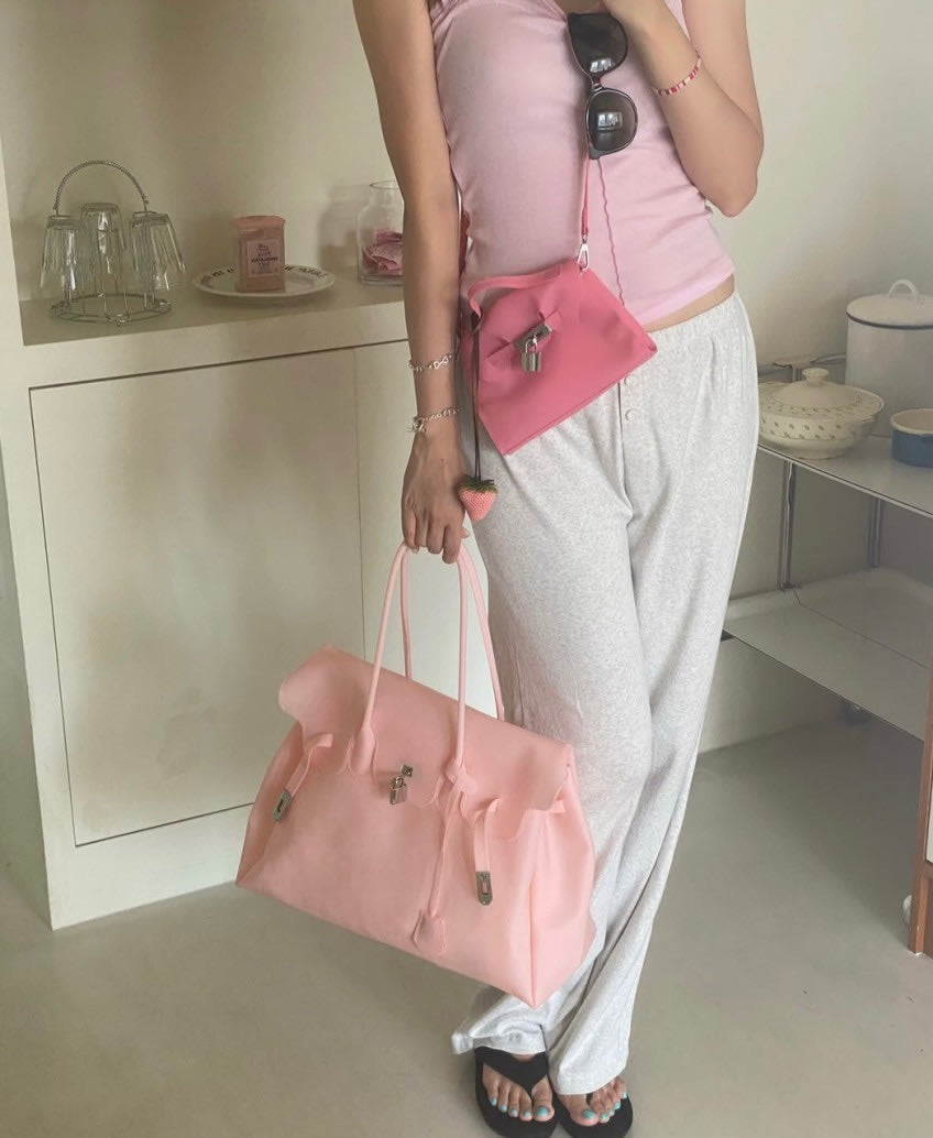 Jelly Buckle Shoulder Bag ✨ Y2K Clear Girl Tote ✨ Glossy Summer Handbag (Large)