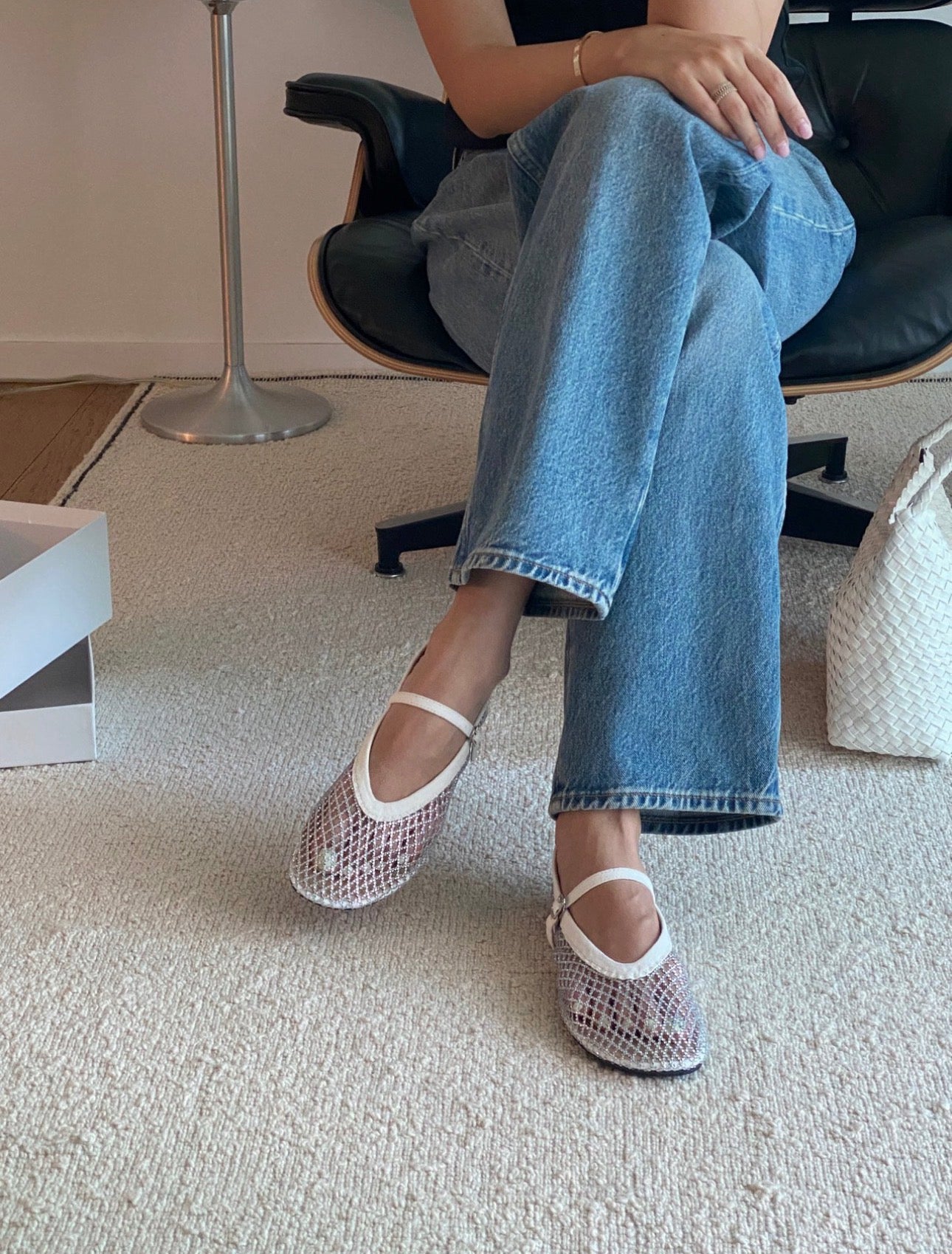 ✨Y2K Sparkle Crystal Mesh Flats ✨