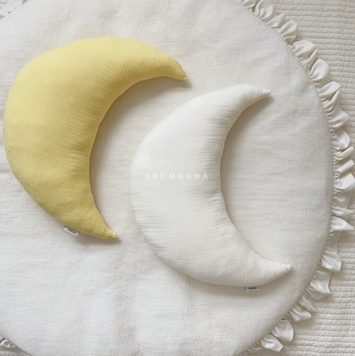 Organic Cotton Muslin Crescent Moon Pillow | Soft Baby Nursery Cushion