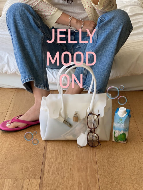 Jelly Buckle Shoulder Bag ✨ Y2K Clear Girl Tote ✨ Glossy Summer Handbag